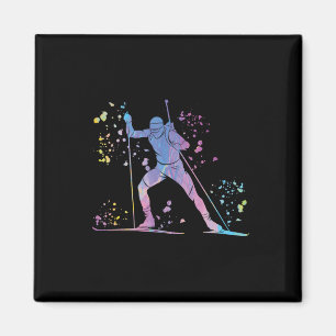 Biathlete Nordic Ski Biathlon 4 Magnet