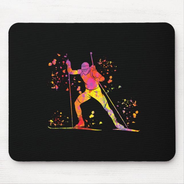 Biathlete Nordic Ski Biathlon 5 Mousepad (Vorne)