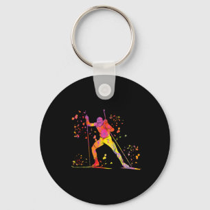 Biathlete Nordic Ski Biathlon 5 Schlüsselanhänger
