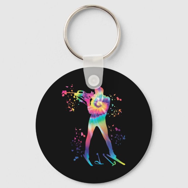 Biathlete Nordic Ski Biathlon Schlüsselanhänger (Vorderseite)