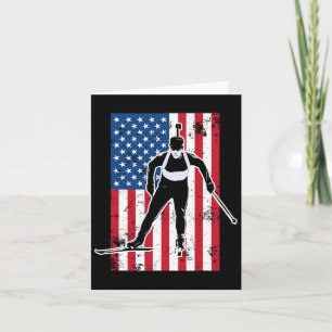Biathlon American Flag 2 US-Geschenk - Biathlon Te Karte