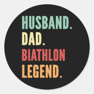 Biathlon Athlete Vater Husbynd Vater Runder Aufkleber