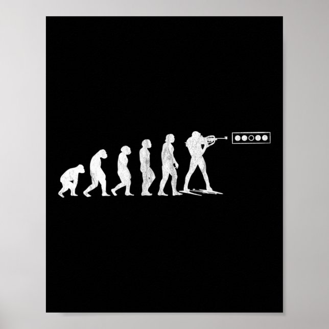 Biathlon Biathlet Human Evolution Shooting Range W Poster (Vorne)