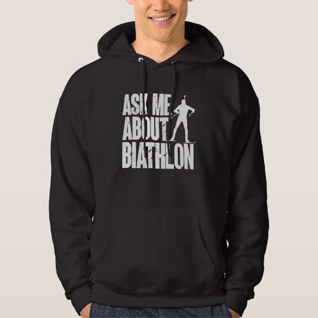 Biathlon Biathlete Cross Skiing Target Shooting Hoodie (Vorderseite)