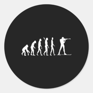 Biathlon Biathlete Evolution Skifahren Runder Aufkleber