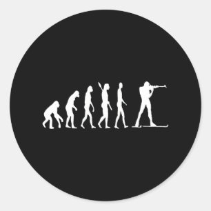 Biathlon Biathlete Evolution Skifahren Sport Runder Aufkleber