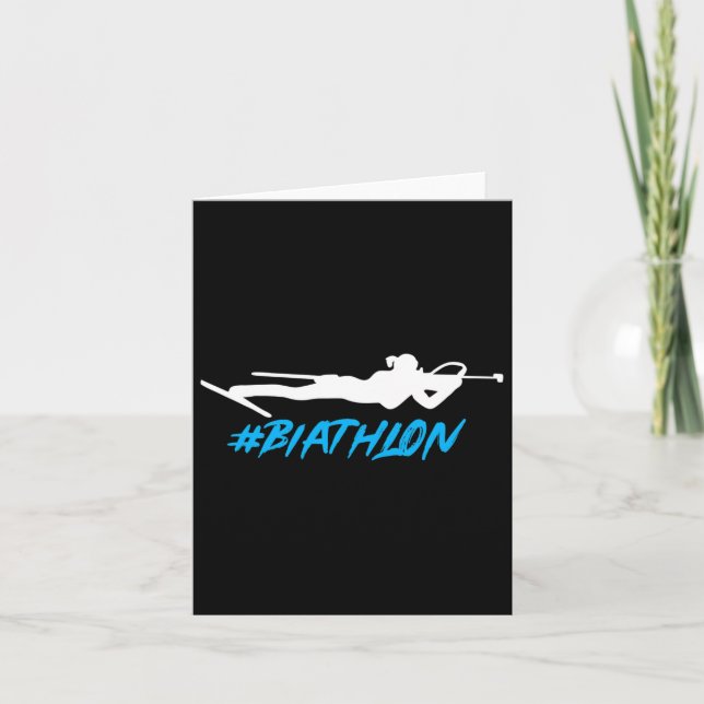 Biathlon Biathlete Langlaufloipen Zielort Karte (Vorderseite)