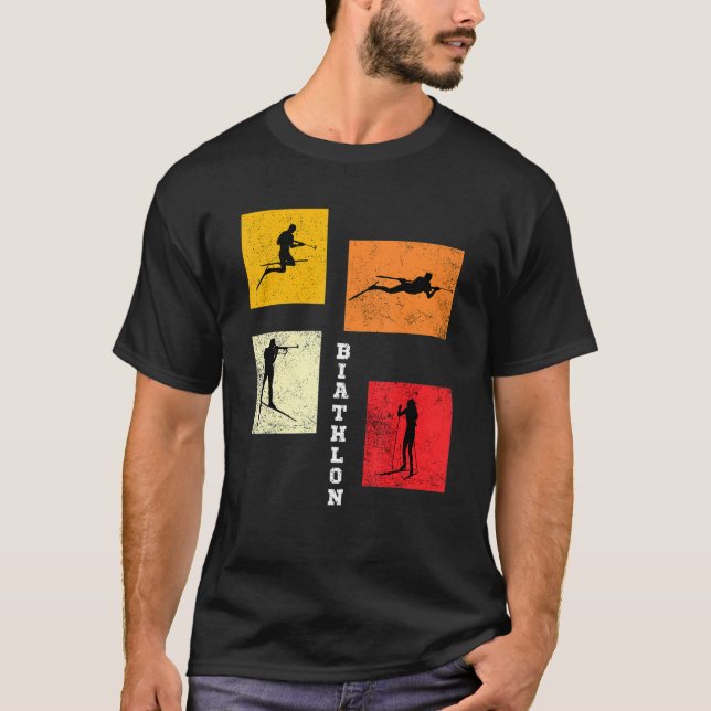 Biathlon Cross Country Skiing Biathlete Winter Spo T-Shirt (Vorderseite)