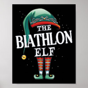 Biathlon Elf Christmas Group Xmas Pajama Party Poster