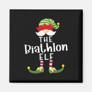 Biathlon Elf Gruppe Weihnachten Funny Pajama Party Magnet