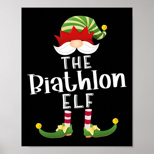 Biathlon Elf Gruppe Weihnachten Funny Pajama Party Poster (Vorne)