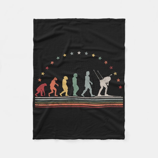 Biathlon Evolution Retro Skigebiet Fleecedecke (Vorderseite)