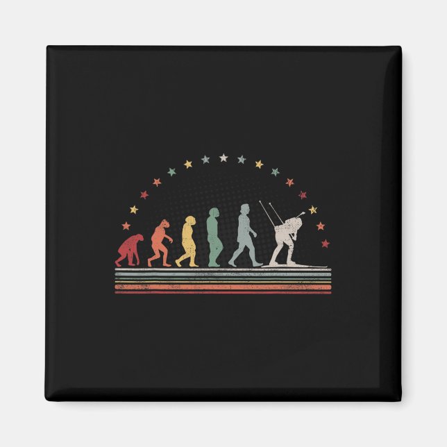 Biathlon Evolution Retro Skigebiet Magnet (Vorne)