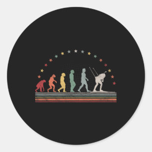 Biathlon Evolution Retro Skigebiet Runder Aufkleber