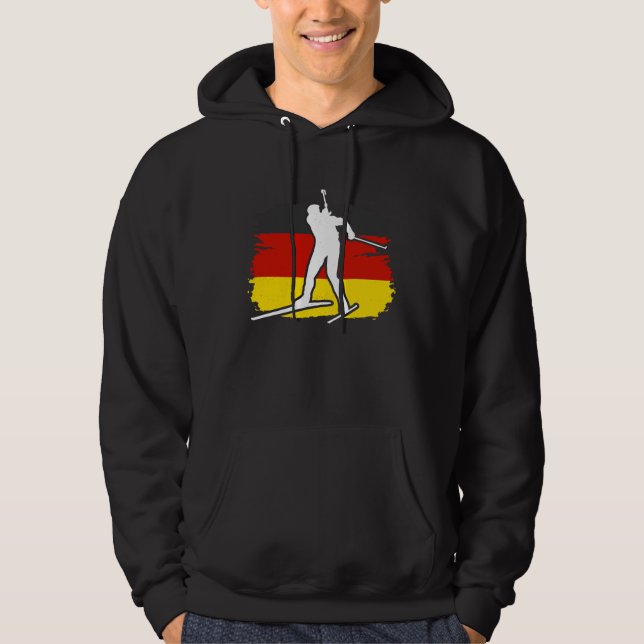 Biathlon Germany winter biathlete skier mountain Hoodie (Vorderseite)
