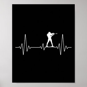 Biathlon Heartbeat Biathlon Fan Design Winter Poster