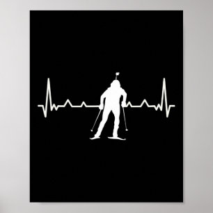 Biathlon Heartbeat Langlauf Winterspion Poster
