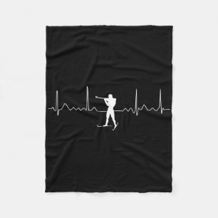 Biathlon Heartbeat - Skitag Slogan Shooting Biathl Fleecedecke