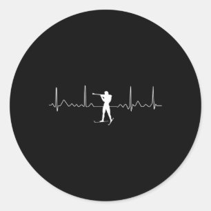 Biathlon Heartbeat - Skitag Slogan Shooting Biathl Runder Aufkleber
