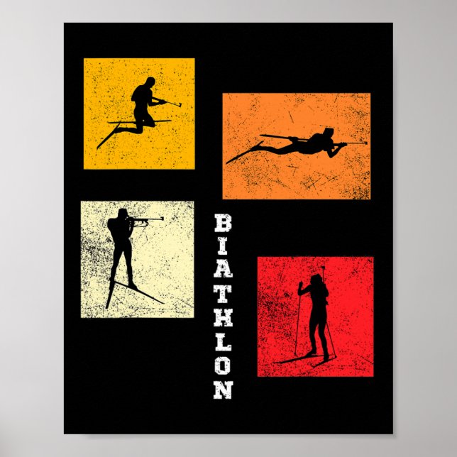 Biathlon Langlaufloipe Biathlete Poster (Vorne)