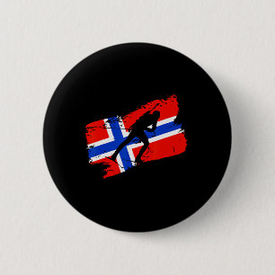 Biathlon Norwegen Flag Norweigan Cross Country Ski Button