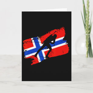 Biathlon Norwegen Flagge Norwegischer Skilanglauf Karte