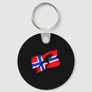 Biathlon Norwegen Flagge norwegischer Skilanglauf Schlüsselanhänger
