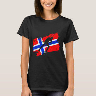Biathlon Norwegen Flagge norwegischer Skilanglauf T-Shirt