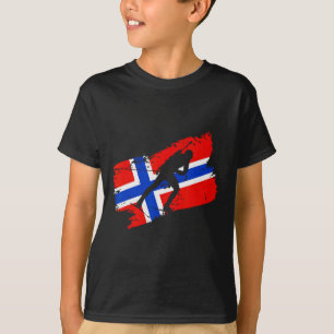 Biathlon Norwegen Flagge Norwegischer Skilanglauf T-Shirt