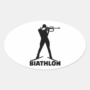 Biathlon Ovaler Aufkleber