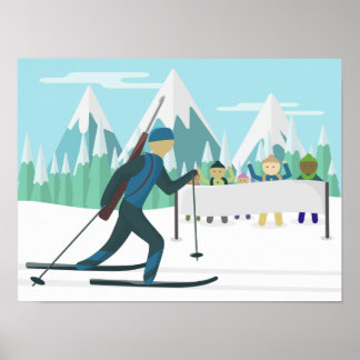 Biathlon Poster - Stellen Sie Ihren Text ein