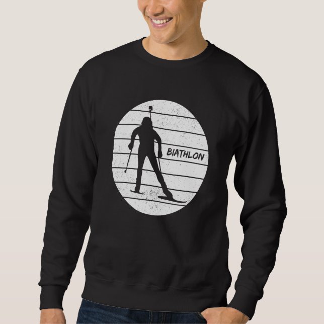 Biathlon Retro Winter Sports Biathlete Cross Count Sweatshirt (Vorderseite)