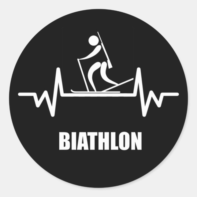 Biathlon Runder Aufkleber (Vorderseite)