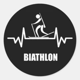 Biathlon Runder Aufkleber