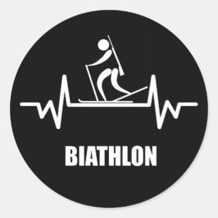 Biathlon Runder Aufkleber