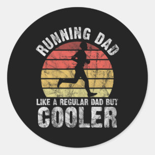 Biathlon Runner Marathon Running Vater Vatertag Runder Aufkleber