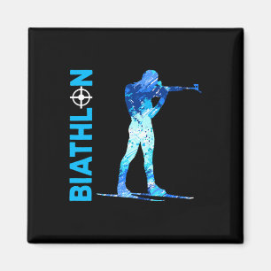 Biathlon Shooting und Skifahren Wintersport Magnet