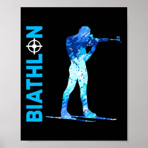 Biathlon Shooting und Skifahren Wintersport Poster