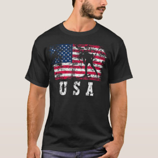 Biathlon Ski USA Flag Wintersport Bi T-Shirt