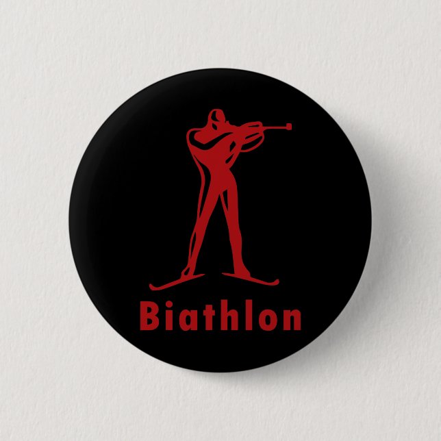 Biathlon Ski Wintersport Langlaufski Button (Vorderseite)