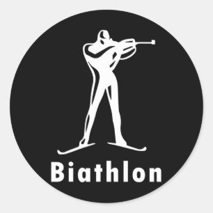 Biathlon Ski Wintersport Langlaufski Runder Aufkleber