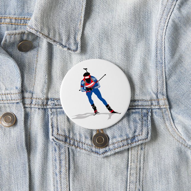 Biathlon Skier Wintersportsportler in Aktion Button (Von Creator hochgeladen)