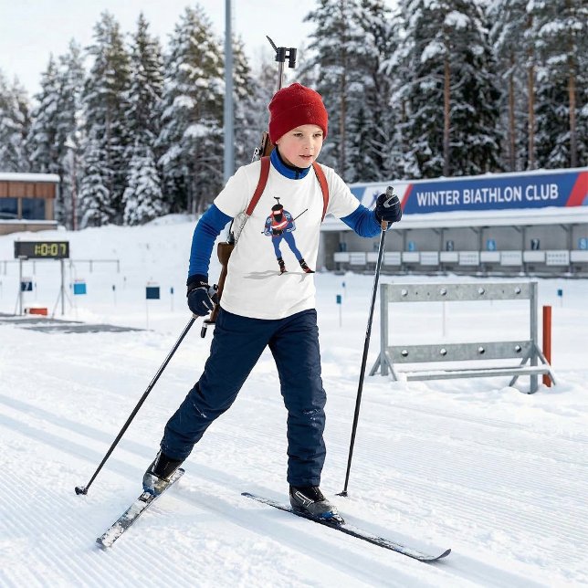 Biathlon Skier Wintersportsportler in Aktion T-Shirt (Von Creator hochgeladen)