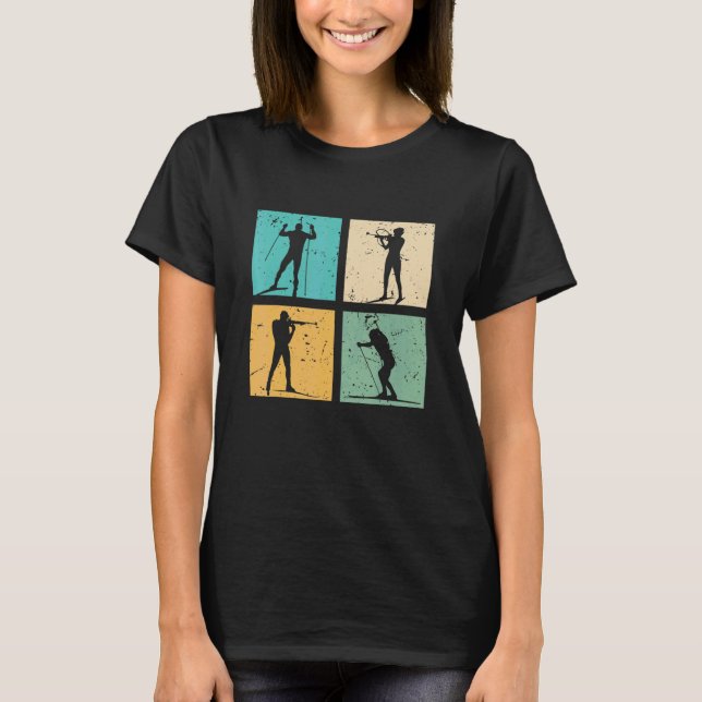 Biathlon Skiing Cross Country Skiing Biathlete  Sk T-Shirt (Vorderseite)