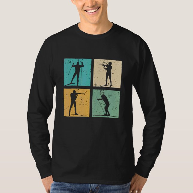 Biathlon Skiing Cross Country Skiing Biathlete  Sk T-Shirt (Vorderseite)