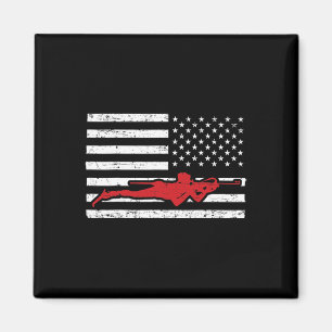 Biathlon Sports Marathon Skifahren US American Fla Magnet