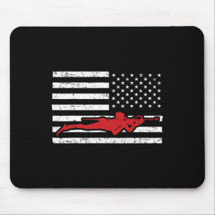 Biathlon Sports Marathon Skifahren US American Fla Mousepad