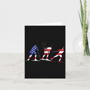 Biathlon Usa Flag Design für Wintersport für Wom Karte