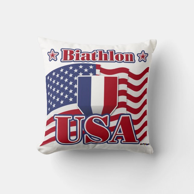 Biathlon USA Kissen (Vorderseite)