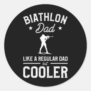 Biathlon Vater wie ein regelmäßiger Vater, aber Co Runder Aufkleber